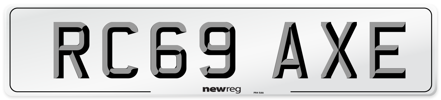 RC69 AXE Number Plate from New Reg